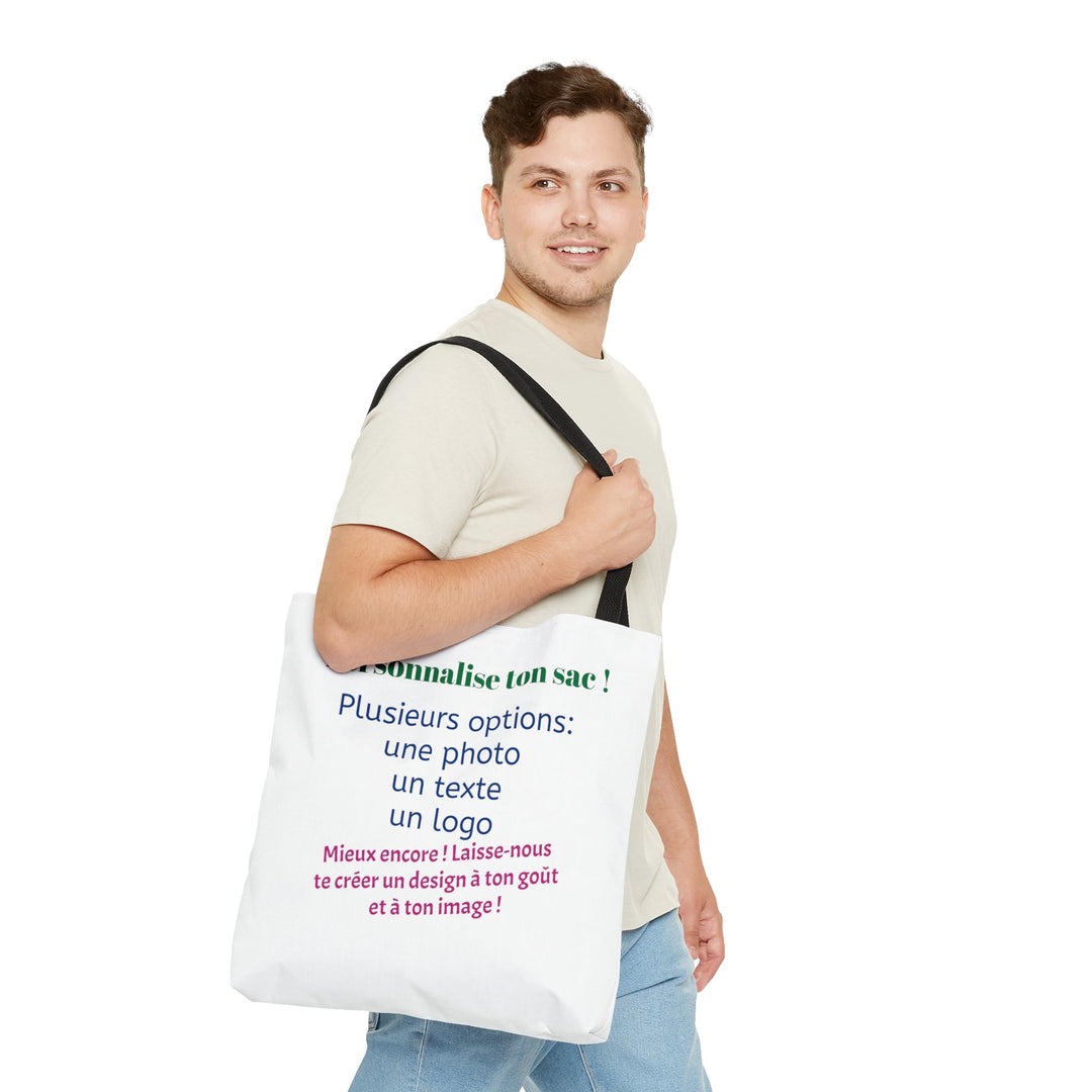 Customized Tote Bag 100% Polyester 3 Size Options - Madee's Boutique Bags Printify Accessories All Over PrintAssembled in the USASmall