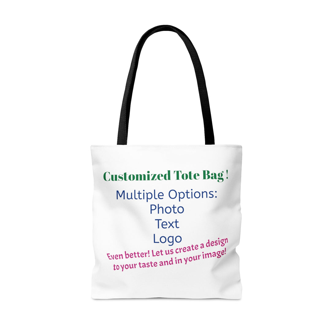 Customized Tote Bag 100% Polyester 3 Size Options - Madee's Boutique Bags Printify Accessories All Over PrintAssembled in the USASmall
