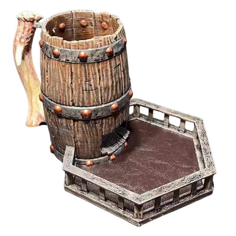 Dice Tower DND Resin Crafts Viking Style Dice Tower Tabletop Dice Rolling Game Accessories - Madee's Boutique Madee's Boutique DS 1 sided die 100 sided die2 dice rollerWine Glass Dice Towe