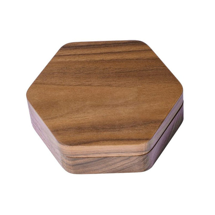 DND Hexagonal Wooden Dice Case with Magnetic Lid, D&D Dice Storage Box, for 1 Set of 16mm Dice - Madee's Boutique Madee's Boutique DS 10 sided dice 100 sided dice12 sided diceWalnut - HexagonChina