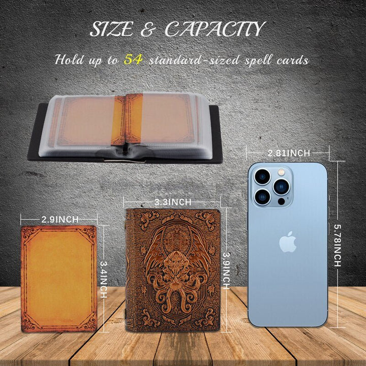 DND Spellcard Holder Cthulhu Embossed Hard Cover Spellbook Deck Case with 54 Blank Cards Tabletop Gaming Accessories - Madee's Boutique Madee's Boutique DS 10 sided dice 100 sided dice12 sided diceCH04B