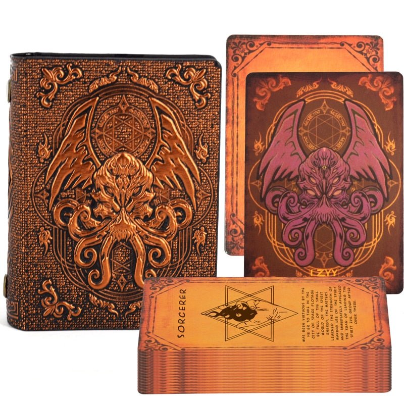 DND Spellcard Holder Cthulhu Embossed Hard Cover Spellbook Deck Case with 54 Blank Cards Tabletop Gaming Accessories - Madee's Boutique Madee's Boutique DS 10 sided dice 100 sided dice12 sided diceCH04B