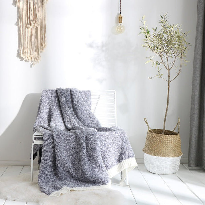 Home Soft Knit Blanket - Madee's Boutique Home Decor Madee's Boutique aesthetic blanket aesthetic giftanniversary gift ideasBlue130x160cm