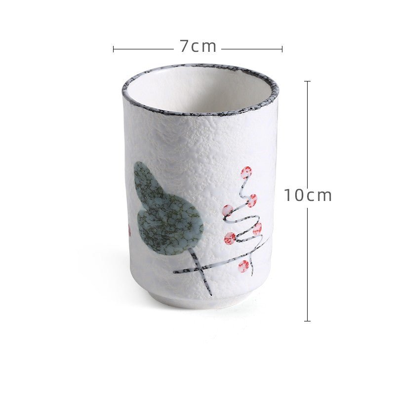 Japanese Retro Minimalist Tableware Hand - painted Restaurant And Wind Ceramic Mug - Madee's Boutique Mugs Madee's Boutique best christmas gifts best friend giftsbest gifts for momJade feather cup