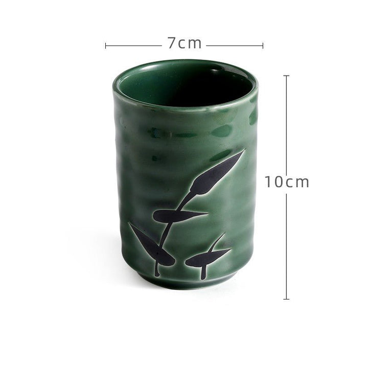 Japanese Retro Minimalist Tableware Hand - painted Restaurant And Wind Ceramic Mug - Madee's Boutique Mugs Madee's Boutique best christmas gifts best friend giftsbest gifts for momJade bamboo cup