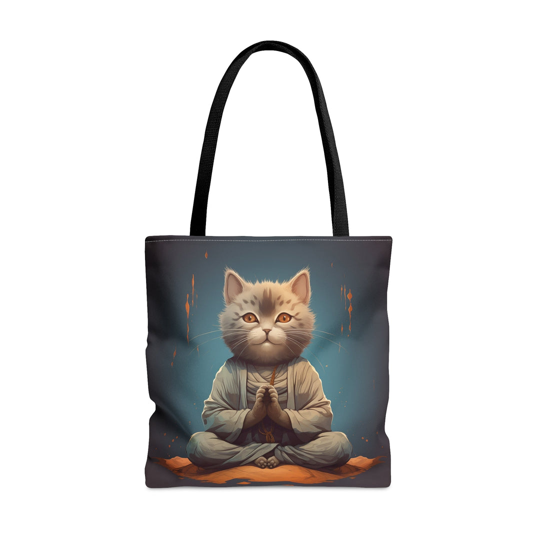 Meditation Cat Tote Bag Blue Small Medium Large MADEE'S EXCLUSIVES - Madee's Boutique Bags Printify Accessories aesthetic tote bagAll Over PrintMedium