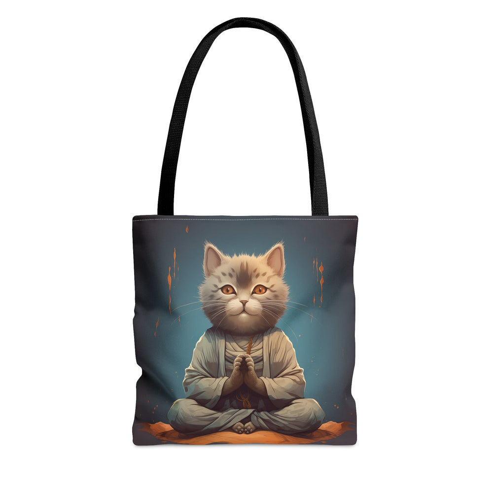 Meditation Cat Tote Bag Blue Small Medium Large MADEE'S EXCLUSIVES - Madee's Boutique Bags Printify Accessories aesthetic tote bagAll Over PrintMedium