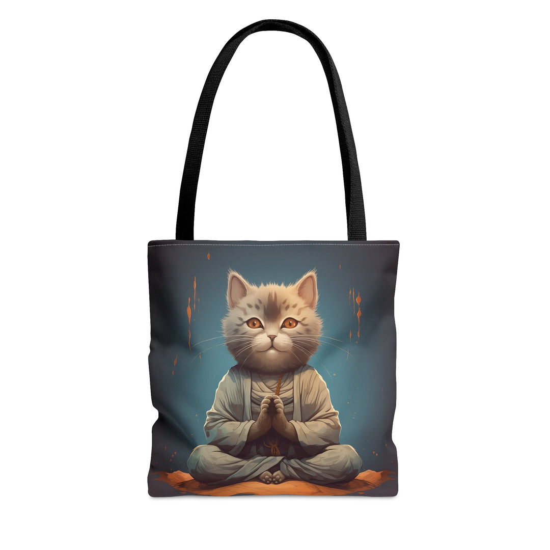 Meditation Cat Tote Bag Blue Small Medium Large MADEE'S EXCLUSIVES - Madee's Boutique Bags Printify Accessories aesthetic tote bagAll Over PrintMedium