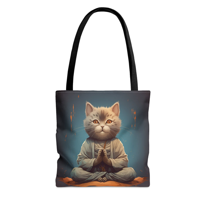 Meditation Cat Tote Bag Blue Small Medium Large MADEE'S EXCLUSIVES - Madee's Boutique Bags Printify Accessories aesthetic tote bagAll Over PrintMedium