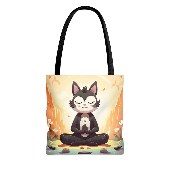 Meditation Cat Tote Bag Small Medium Large MADEE'S EXCLUSIVES - Madee's Boutique Bags Printify Accessories aesthetic tote bagAll Over PrintSmall