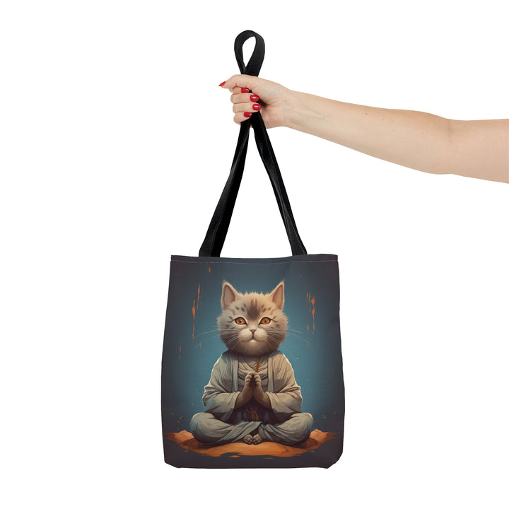 Meditation Cat Tote Bag Blue Small Medium Large MADEE'S EXCLUSIVES - Madee's Boutique Bags Printify Accessories aesthetic tote bagAll Over PrintSmall