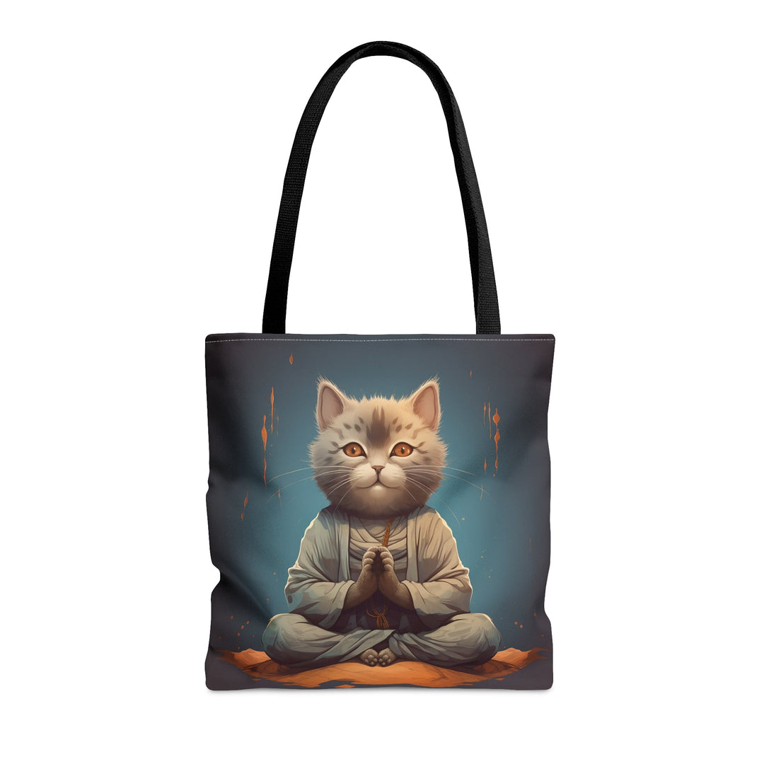 Meditation Cat Tote Bag Blue Small Medium Large MADEE'S EXCLUSIVES - Madee's Boutique Bags Printify Accessories aesthetic tote bagAll Over PrintMedium