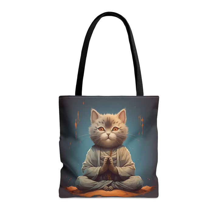 Meditation Cat Tote Bag Blue Small Medium Large MADEE'S EXCLUSIVES - Madee's Boutique Bags Printify Accessories aesthetic tote bagAll Over PrintMedium