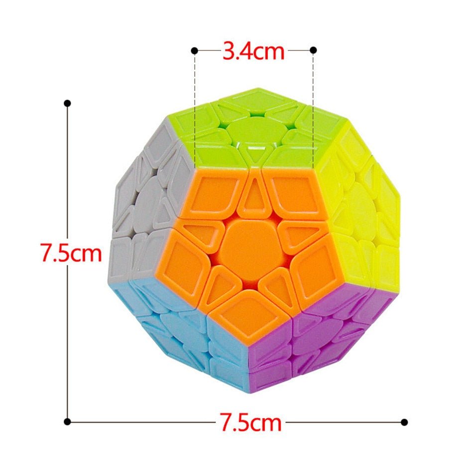 Rubik's Cube Megaminx Magic Cube 3x3 Stickerless Dodecahedron Speed Cubes Brain Teaser Twist Puzzle Toy - Madee's Boutique Puzzles Madee's Boutique 100 by 100 cube 100 by 100 rubik's cube100000x100000x100000 rubik's cubeBlack