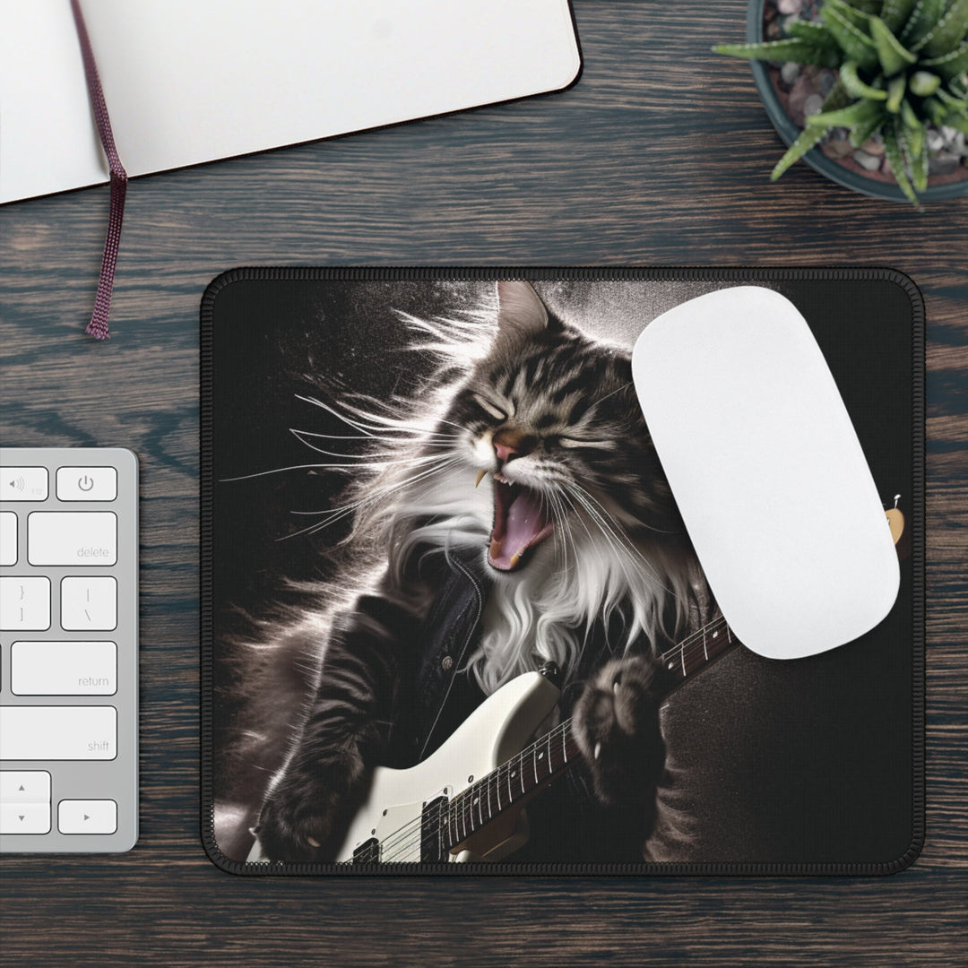 Cat Guitar Gaming Mouse Pad MADEE'S EXCLUSIVES - Madee's Boutique Home Decor Print On Demand Partners Accessories anniversary gift for husbandanniversary gift ideasRectangle9" × 7"