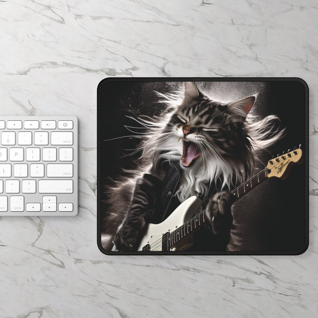 Cat Guitar Gaming Mouse Pad MADEE'S EXCLUSIVES - Madee's Boutique Home Decor Print On Demand Partners Accessories anniversary gift for husbandanniversary gift ideasRectangle9" × 7"