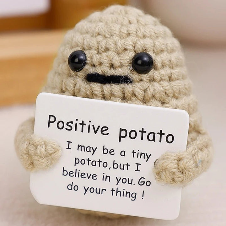 Positive Energy Potato Hug Pocket Mini Handmade Plush Wool Knitting Doll - Madee's Boutique Madee's Boutique DS A - (I may be a tiny ... your thing!) Khaki - 1PC