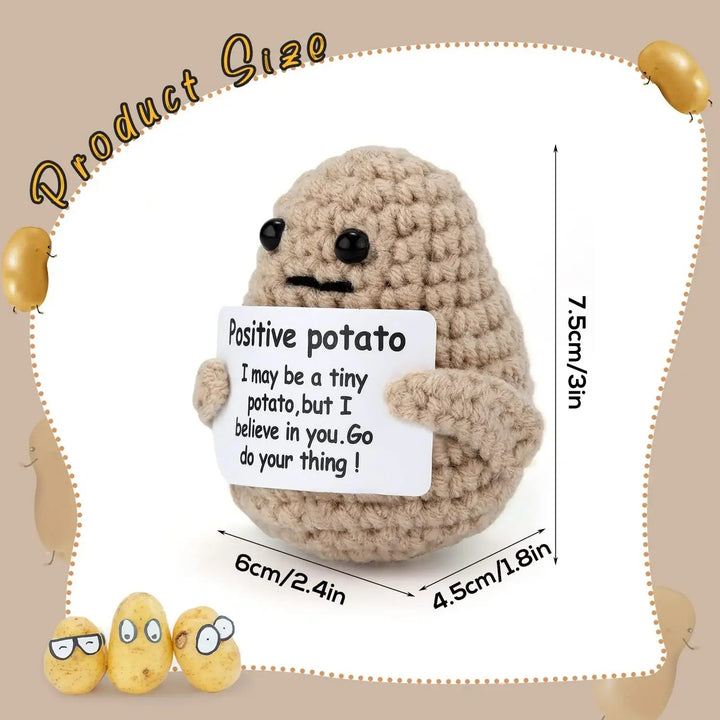 Positive Energy Potato Hug Pocket Mini Handmade Plush Wool Knitting Doll - Madee's Boutique Madee's Boutique DS A - (I may be a tiny ... your thing!) Khaki - 1PC
