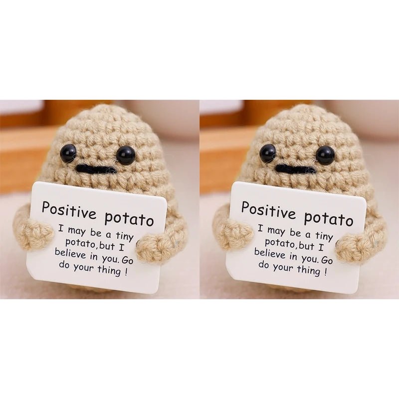 Positive Energy Potato Hug Pocket Mini Handmade Plush Wool Knitting Doll - Madee's Boutique Madee's Boutique DS A - (I may be a tiny ... your thing!) Khaki - 2PCS