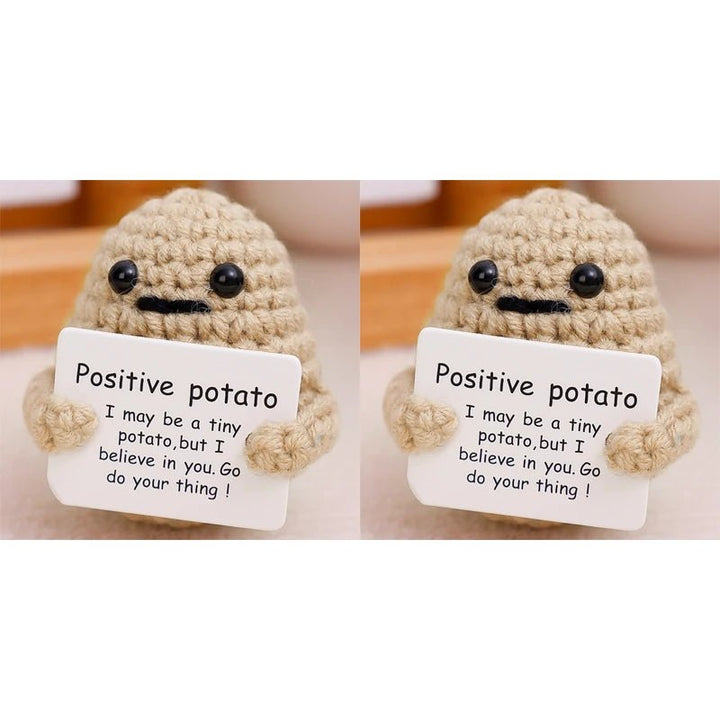 Positive Energy Potato Hug Pocket Mini Handmade Plush Wool Knitting Doll - Madee's Boutique Madee's Boutique DS A - (I may be a tiny ... your thing!) Khaki - 2PCS