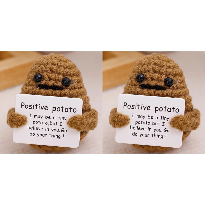 Positive Energy Potato Hug Pocket Mini Handmade Plush Wool Knitting Doll - Madee's Boutique Madee's Boutique DS A - (I may be a tiny ... your thing!) Dark Khaki - 2PCS