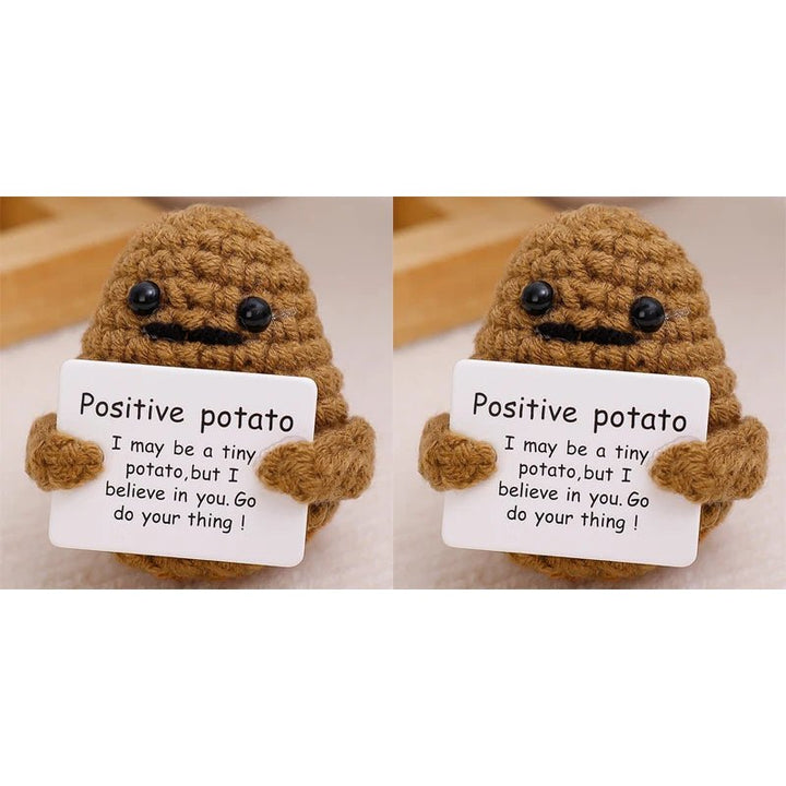 Positive Energy Potato Hug Pocket Mini Handmade Plush Wool Knitting Doll - Madee's Boutique Madee's Boutique DS A - (I may be a tiny ... your thing!) Dark Khaki - 2PCS