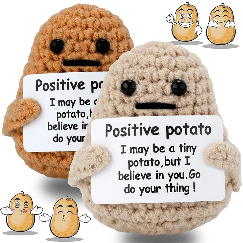 Positive Energy Potato Hug Pocket Mini Handmade Plush Wool Knitting Doll - Madee's Boutique Madee's Boutique DS A - (I may be a tiny ... your thing!) Khaki - 1PC