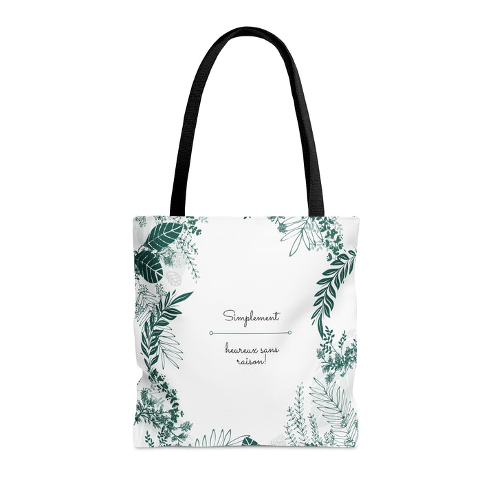 Positive Tote Bag "Simplement Heureux sans raison!" Small Medium Large - Madee's Boutique Bags Printify Accessories aesthetic tote bagAll Over PrintMedium