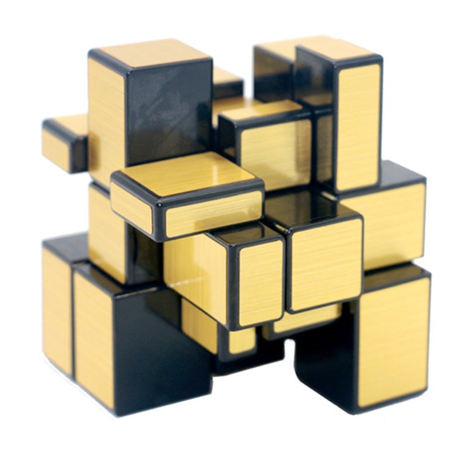 Rubik's Cube QiYi 3x3x3 Mirror Magic Cube puzzle Speed Magico Cube baby kids Toys with Gold Silver sticker stickers - Madee's Boutique Puzzles Madee's Boutique 100 by 100 cube 100 by 100 rubik's cube100000x100000x100000 rubik's cubeSilver