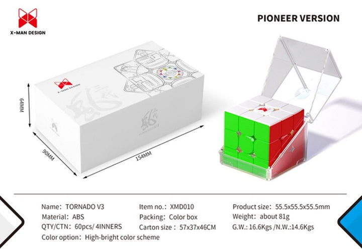 Rubik's Cube QiYi XMD Tornado V3 M 3x3x3 Maglev Magnetic Magic Cube Professional 3x3 Speed Puzzle 3×3 Children's Toy Cubo Magico Gift - Madee's Boutique Puzzles Madee's Boutique 100 by 100 cube 100 by 100 rubik's cube100000x100000x100000 rubik's cubePioneer Version