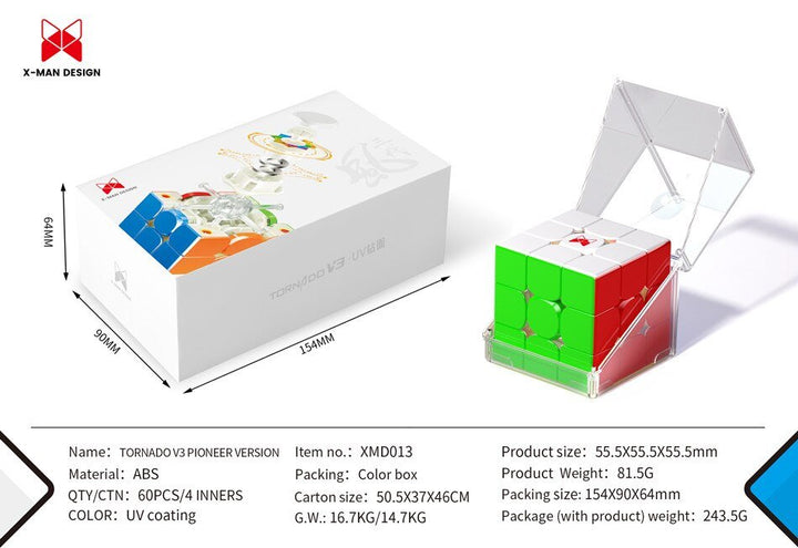 Rubik's Cube QiYi XMD Tornado V3 M 3x3x3 Maglev Magnetic Magic Cube Professional 3x3 Speed Puzzle 3×3 Children's Toy Cubo Magico Gift - Madee's Boutique Puzzles Madee's Boutique 100 by 100 cube 100 by 100 rubik's cube100000x100000x100000 rubik's cubePioneer Maglev UV