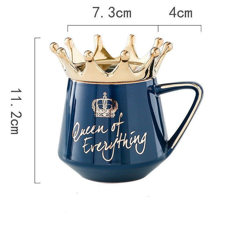 Queen of Everything Fashion Crown Ceramic Mug - Madee's Boutique Mugs Madee's Boutique anniversary gift ideas anniversary giftsanniversary gifts for herDark blue400ML