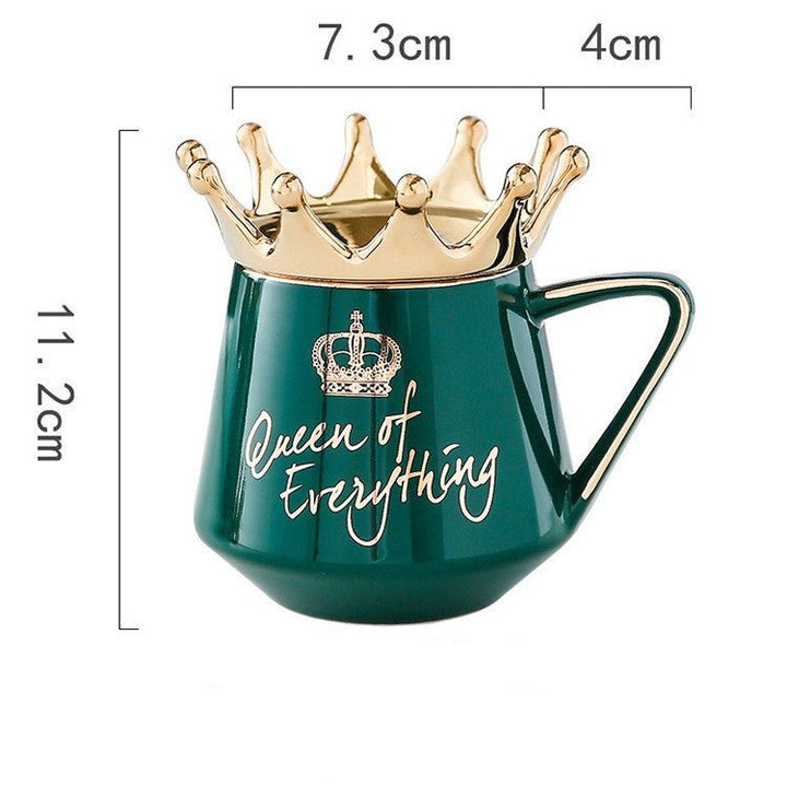Queen of Everything Fashion Crown Ceramic Mug - Madee's Boutique Mugs Madee's Boutique anniversary gift ideas anniversary giftsanniversary gifts for herEmerald green400ML