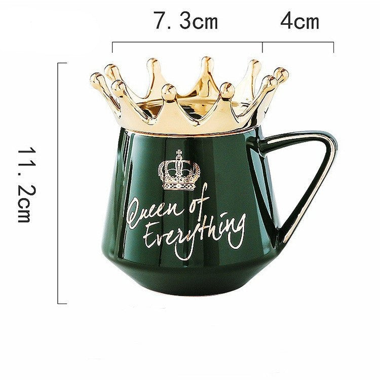 Queen of Everything Fashion Crown Ceramic Mug - Madee's Boutique Mugs Madee's Boutique anniversary gift ideas anniversary giftsanniversary gifts for herDark green400ML