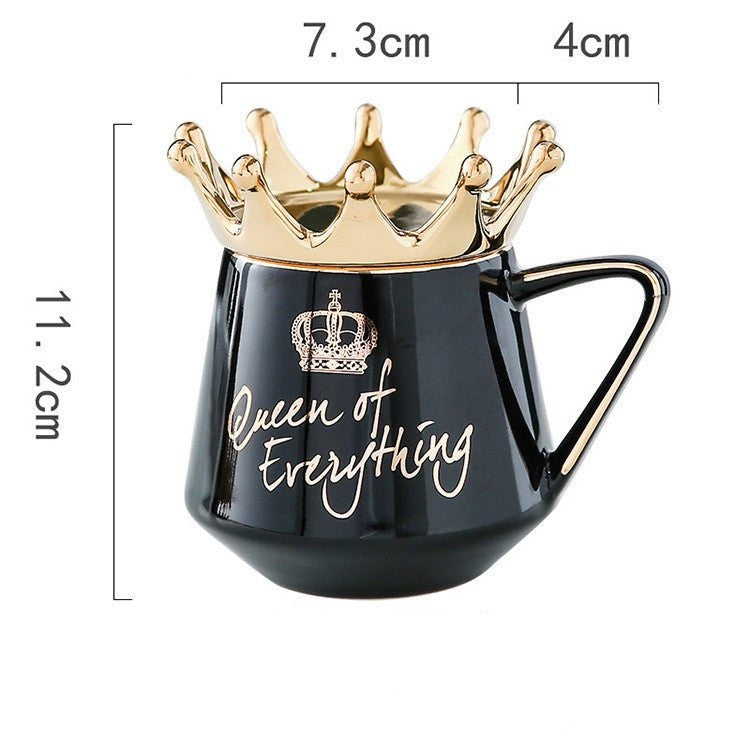 Queen of Everything Fashion Crown Ceramic Mug - Madee's Boutique Mugs Madee's Boutique anniversary gift ideas anniversary giftsanniversary gifts for herBlack400ML