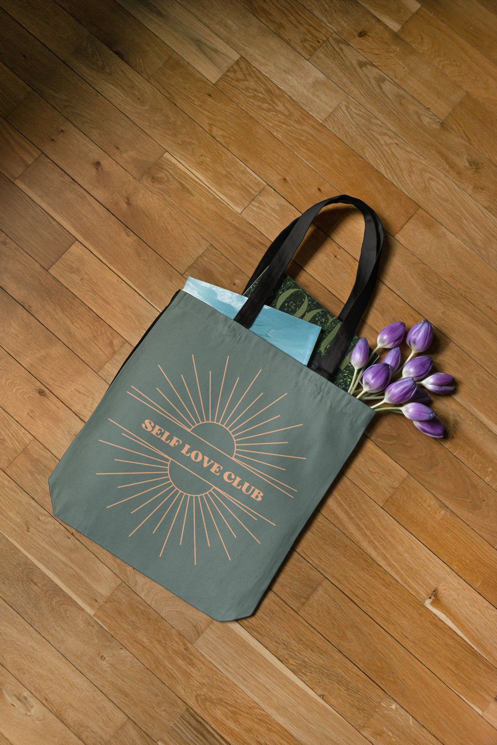 Grey Tote Bag Self Love Club Small Medium Large - Madee's Boutique Bags Printify Accessories aesthetic bagaesthetic gift bagSmall