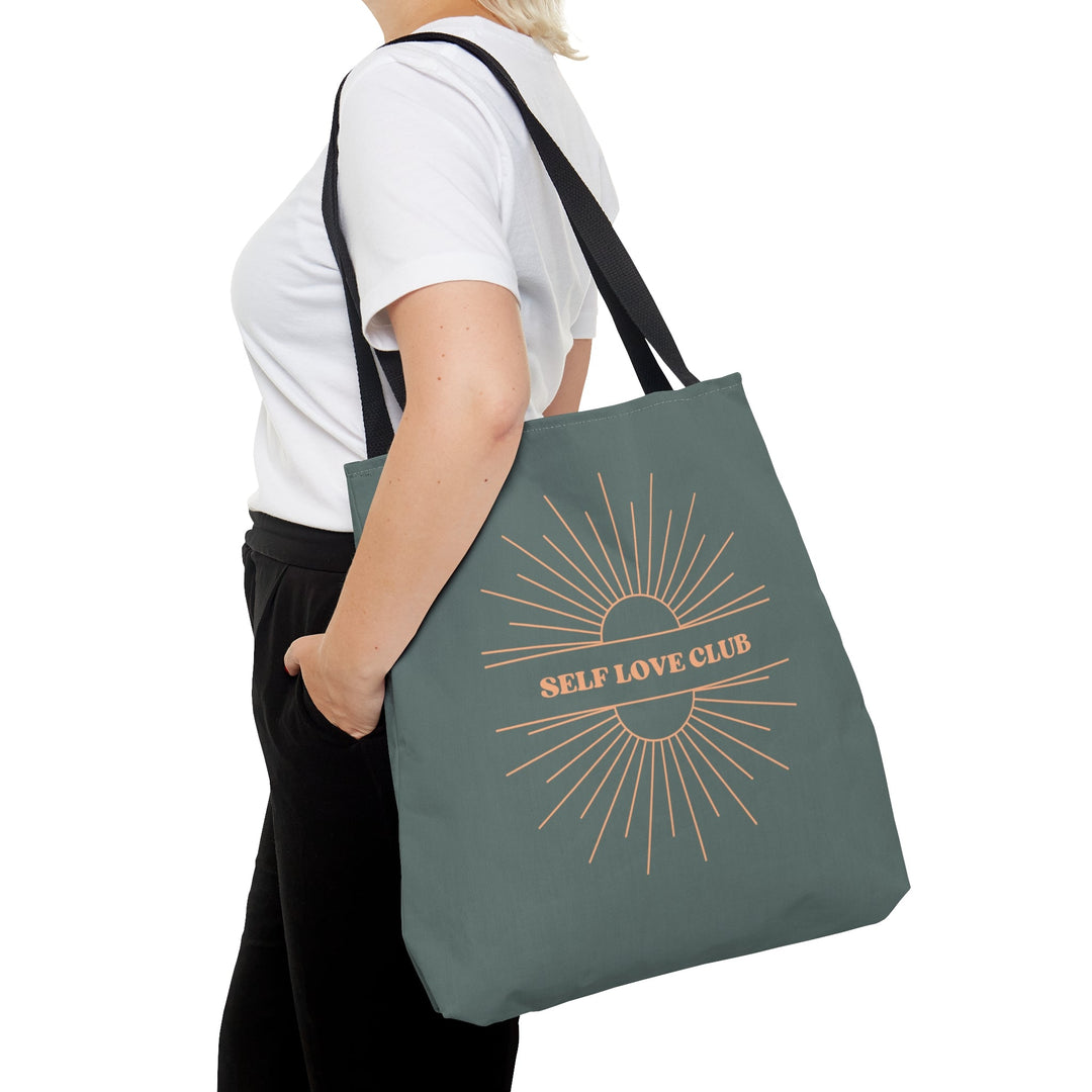 Grey Tote Bag Self Love Club Small Medium Large - Madee's Boutique Bags Printify Accessories aesthetic bagaesthetic gift bagMedium