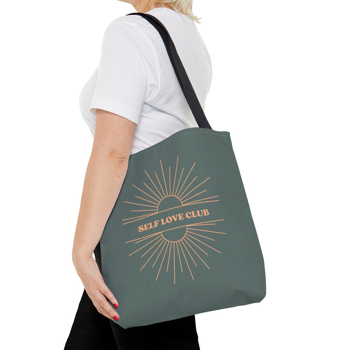 Grey Tote Bag Self Love Club Small Medium Large - Madee's Boutique Bags Printify Accessories aesthetic bagaesthetic gift bagMedium