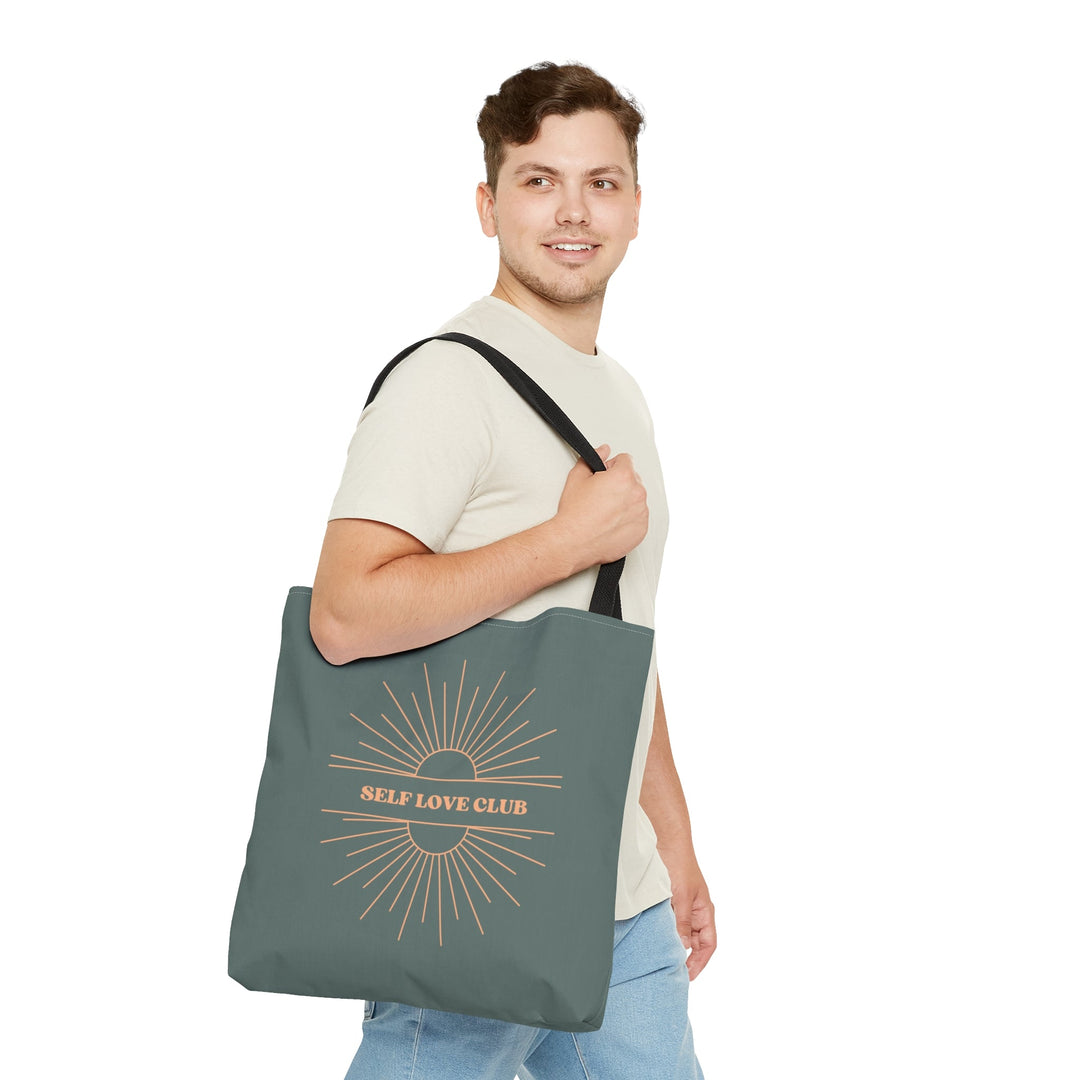Grey Tote Bag Self Love Club Small Medium Large - Madee's Boutique Bags Printify Accessories aesthetic bagaesthetic gift bagLarge