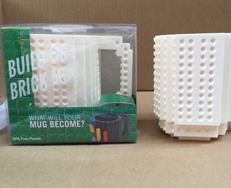 Unique LEGO Compatible Mug DIY Block Puzzle Mug - Madee's Boutique Mugs Madee's Boutique amazon lego coffee mug anniversary gift ideasanniversary giftsWhite