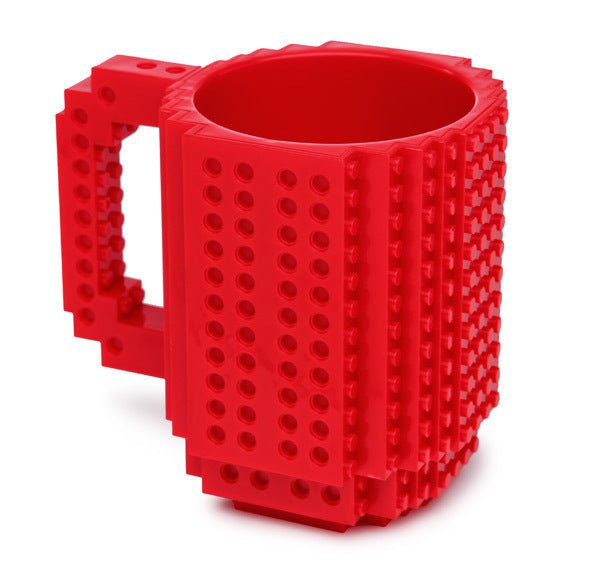 Unique LEGO Compatible Mug DIY Block Puzzle Mug - Madee's Boutique Mugs Madee's Boutique amazon lego coffee mug anniversary gift ideasanniversary giftsRed