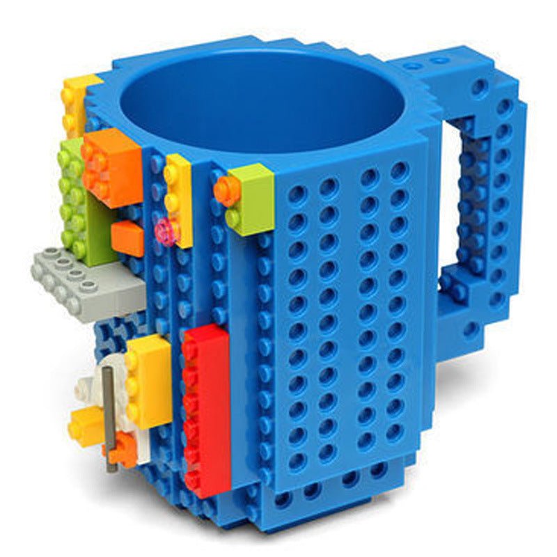 Unique LEGO Compatible Mug DIY Block Puzzle Mug - Madee's Boutique Mugs Madee's Boutique amazon lego coffee mug anniversary gift ideasanniversary giftsBlue