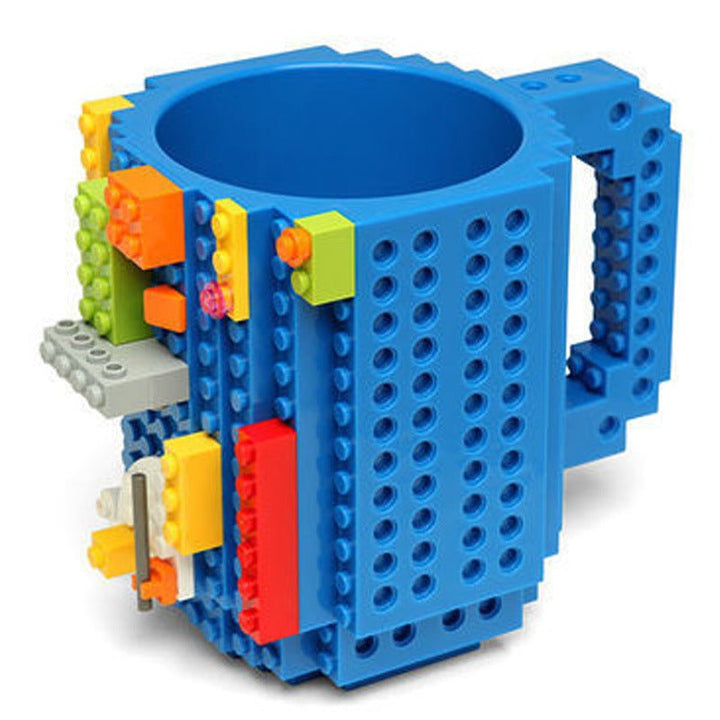 Unique LEGO Compatible Mug DIY Block Puzzle Mug - Madee's Boutique Mugs Madee's Boutique amazon lego coffee mug anniversary gift ideasanniversary giftsBlue