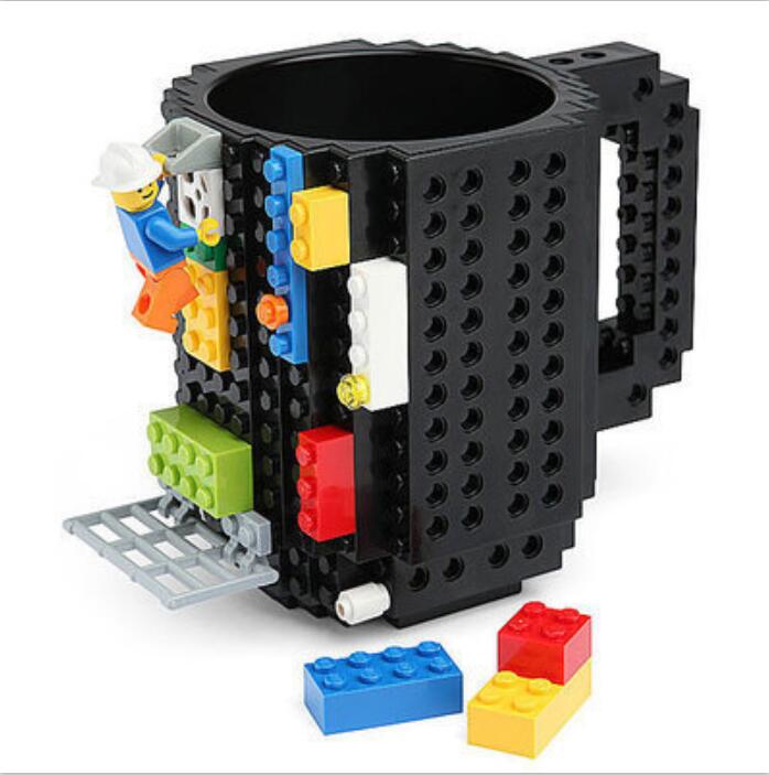 Unique LEGO Compatible Mug DIY Block Puzzle Mug - Madee's Boutique Mugs Madee's Boutique amazon lego coffee mug anniversary gift ideasanniversary giftsBlack