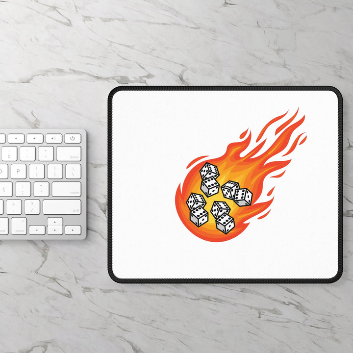 White Fireball DND Gaming Mouse Pad - Madee's Boutique Home Decor Printify Accessories anniversary gift for husbandbest christmas giftsRectangle9" × 7"