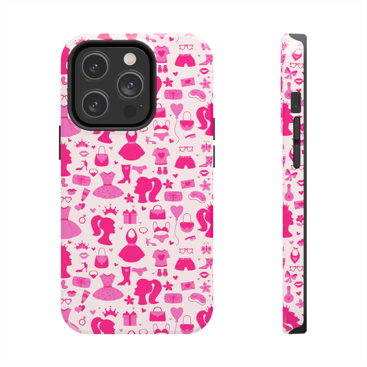 Girly pink Tough iPhone Cases