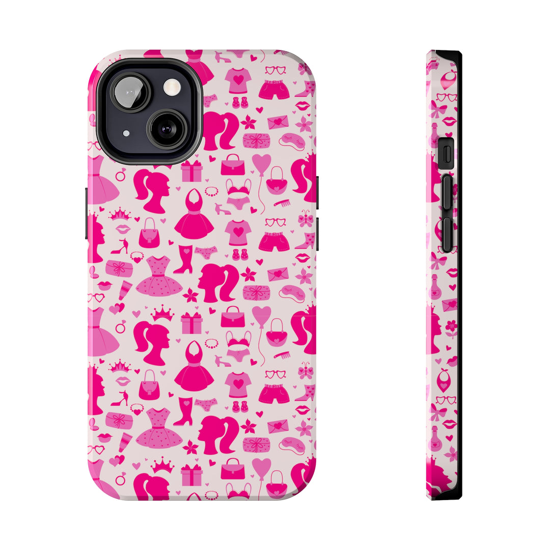 Girly pink Tough iPhone Cases