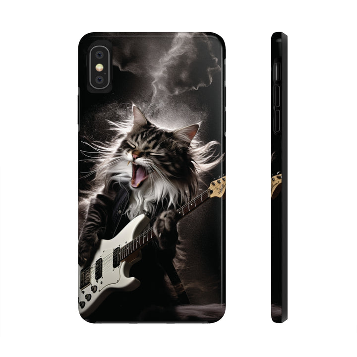 Cool Cat Playing Guitar Music Tough Phone Cases - Madee's Boutique Phone Case Print On Demand Partners Accessories Glossy