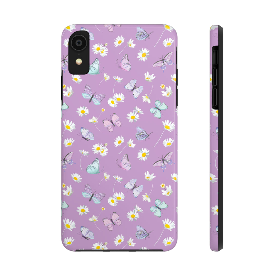 Butterfly & Flowers Tough iPhone Cases