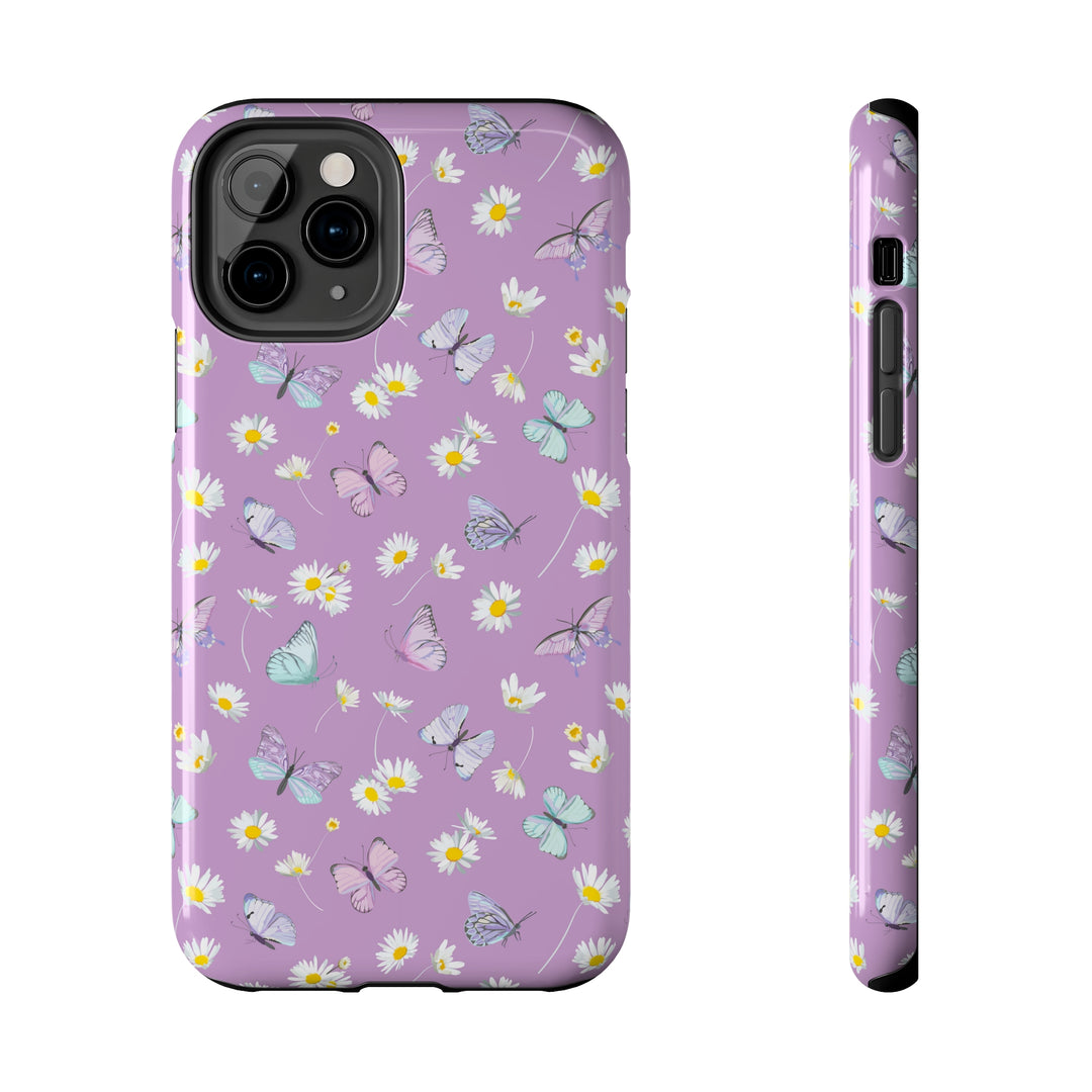 Butterfly & Flowers Tough iPhone Cases